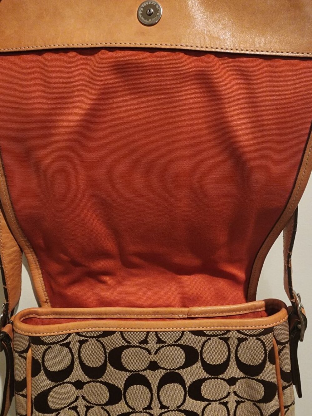 Coach Messenger Bag – Tan Leather Trim - Picture 16 of 16